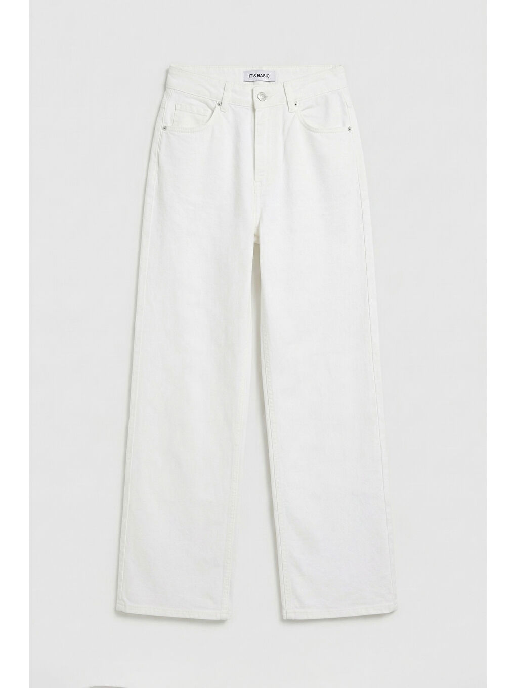 Kadın Kırık Beyaz Doris 7s6-101 Straight Fit Yüksek Bel %100 Pamuk Denim Jean-2