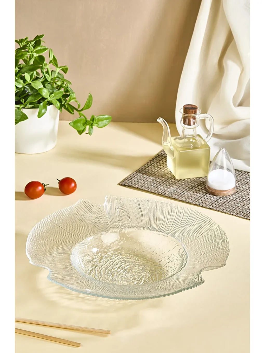 Renksiz Luciana Cam Makarna Tabağı-2