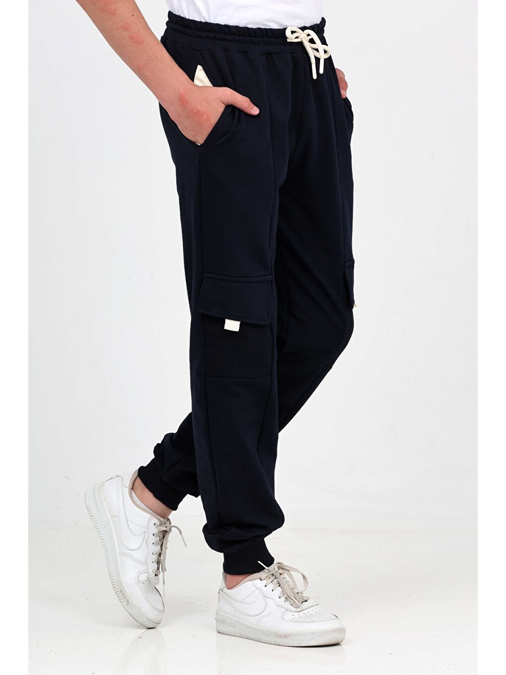 Kahverengi Erkek Çocuk Kargo Cepli Eşofman Alt-2