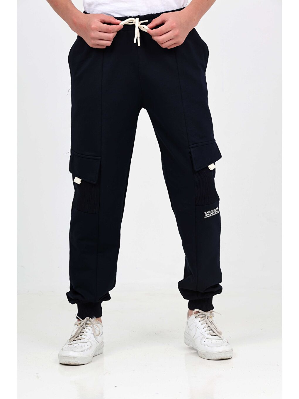 Kahverengi Erkek Çocuk Kargo Cepli Eşofman Alt-4