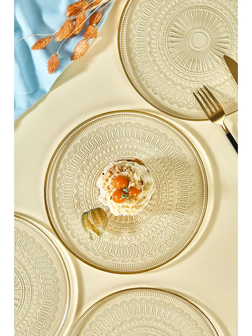 Renksiz Serenity 6 Parça Pasta/Kek/Tatlı Tabağı Seti-2