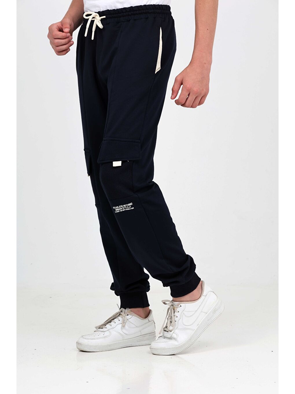 Lacivert Erkek Çocuk Kargo Cepli Eşofman Alt-3