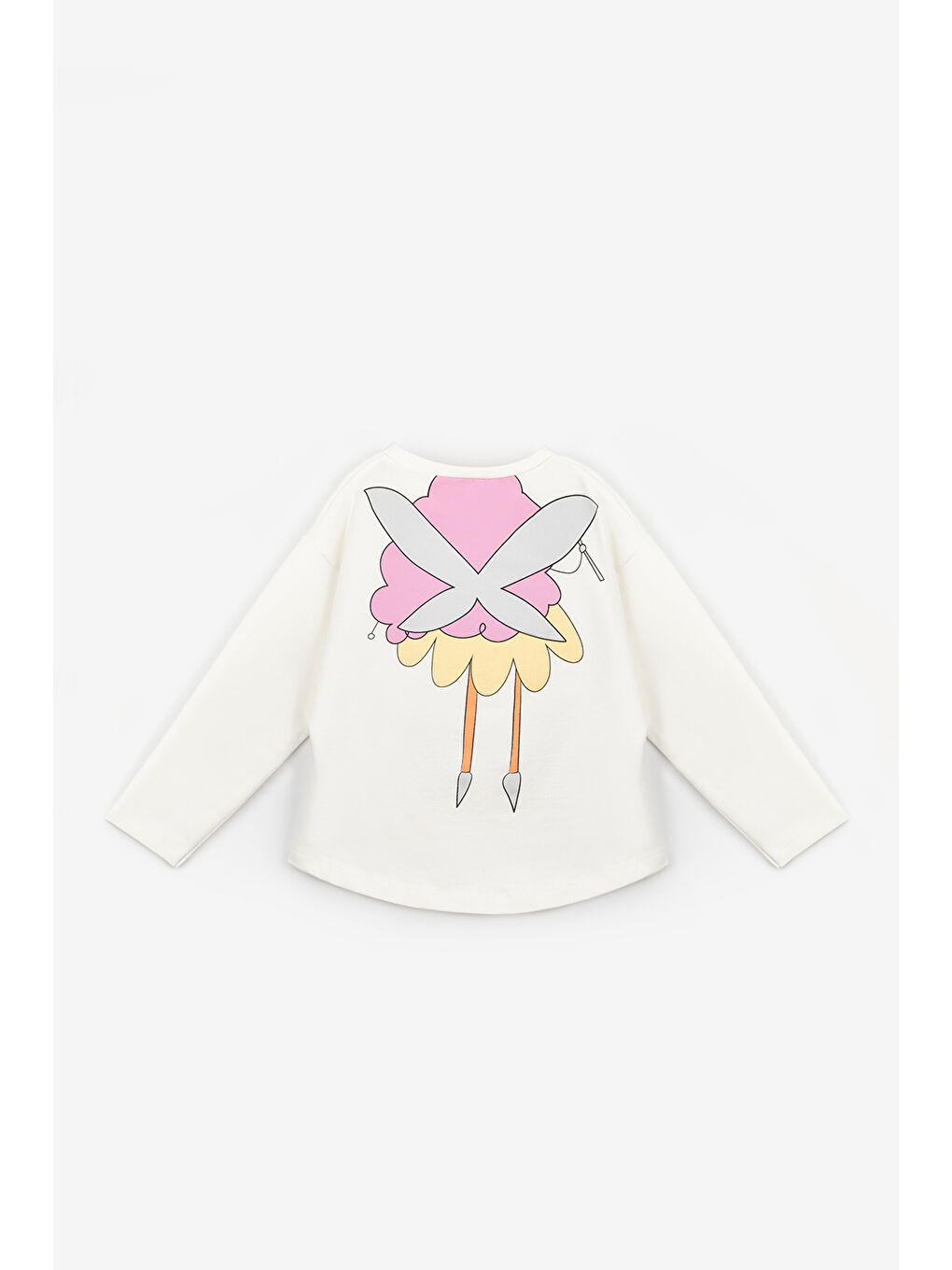 Beyaz Peri Kızı Baskılı Kız Çocuk Tişört-1