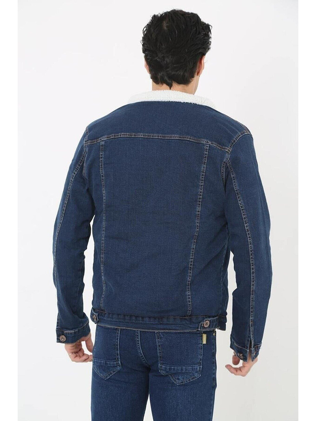 Mavi Erkek Içi Kürklü Jean Ceket-5