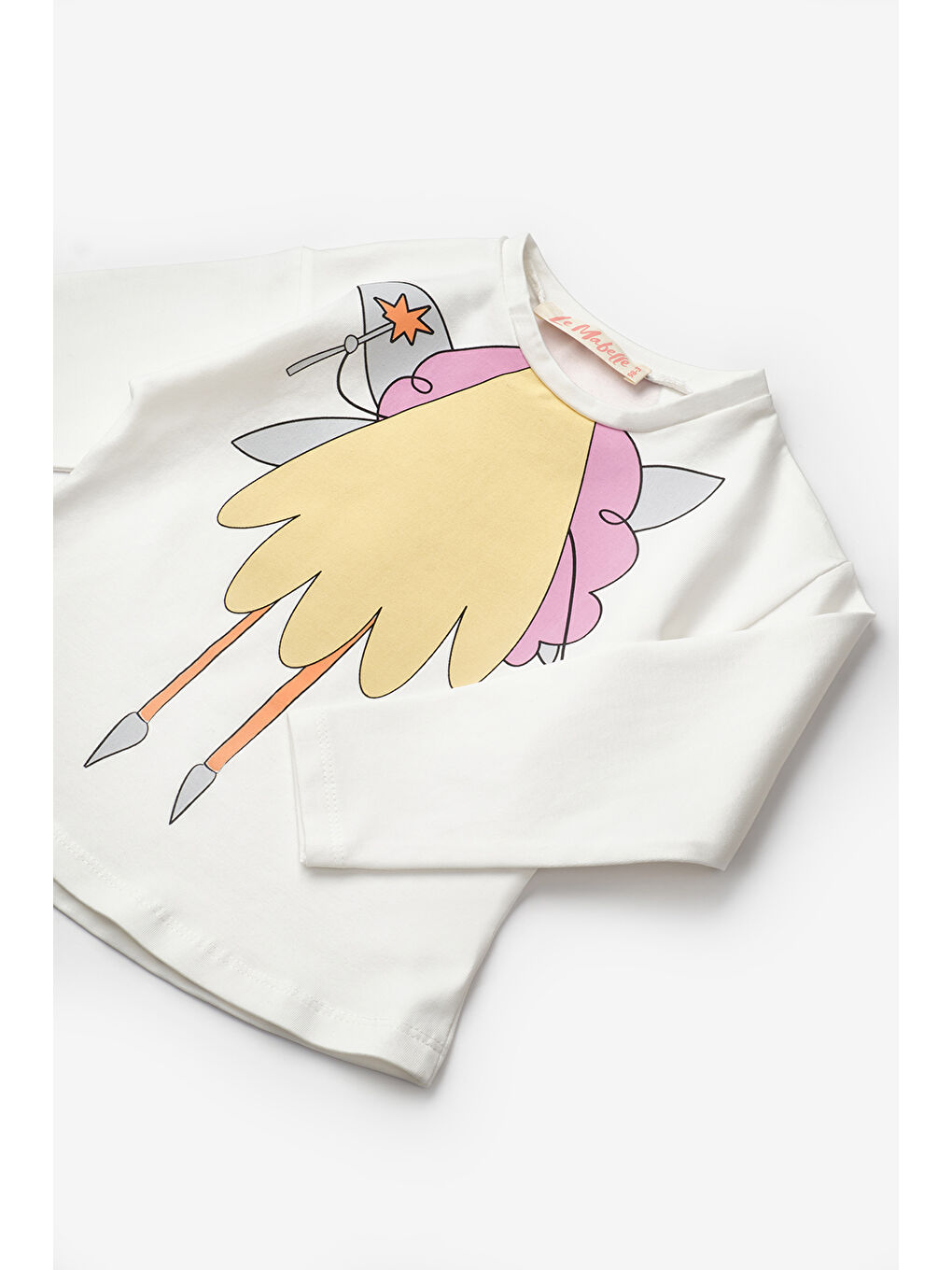 Beyaz Peri Kızı Baskılı Kız Çocuk Tişört-2