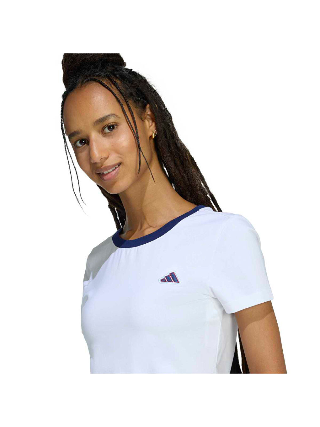 Col Icon Baby Kadın Beyaz Yuvarlak Yaka Tişört-1