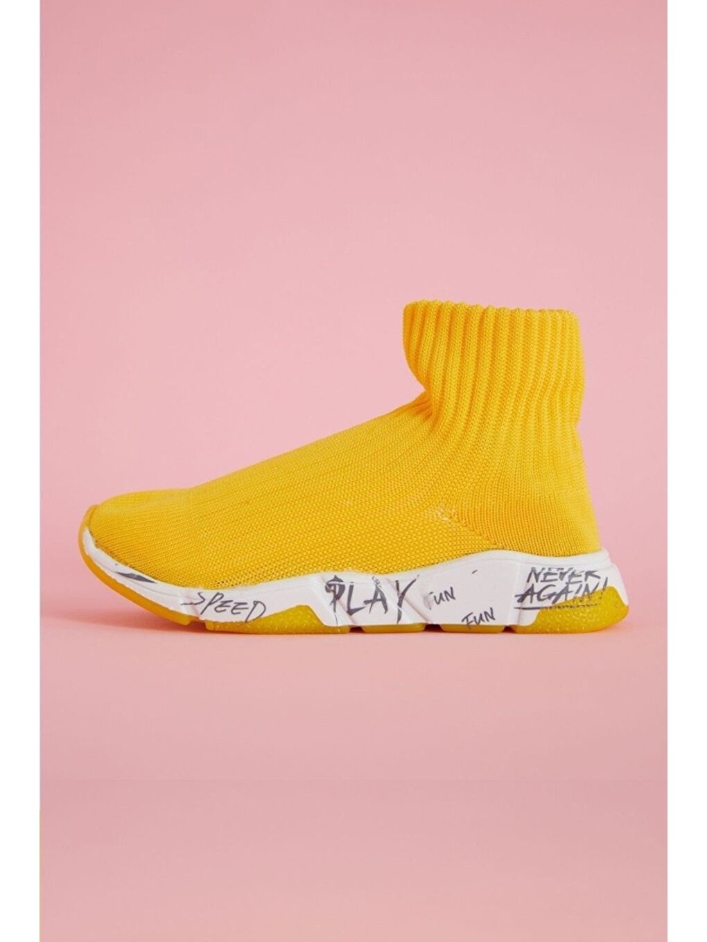 Derby Çorap Ayakkabı Sarı