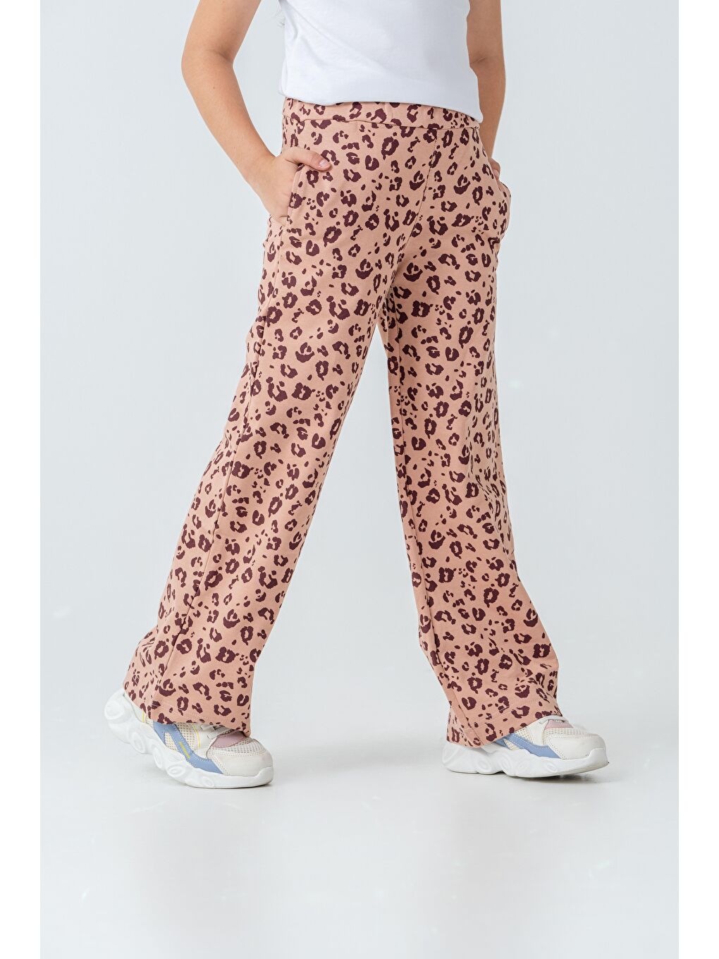 Pembe Tüm Alan Baskılı Kız Çocuk Eşofman Altı-3