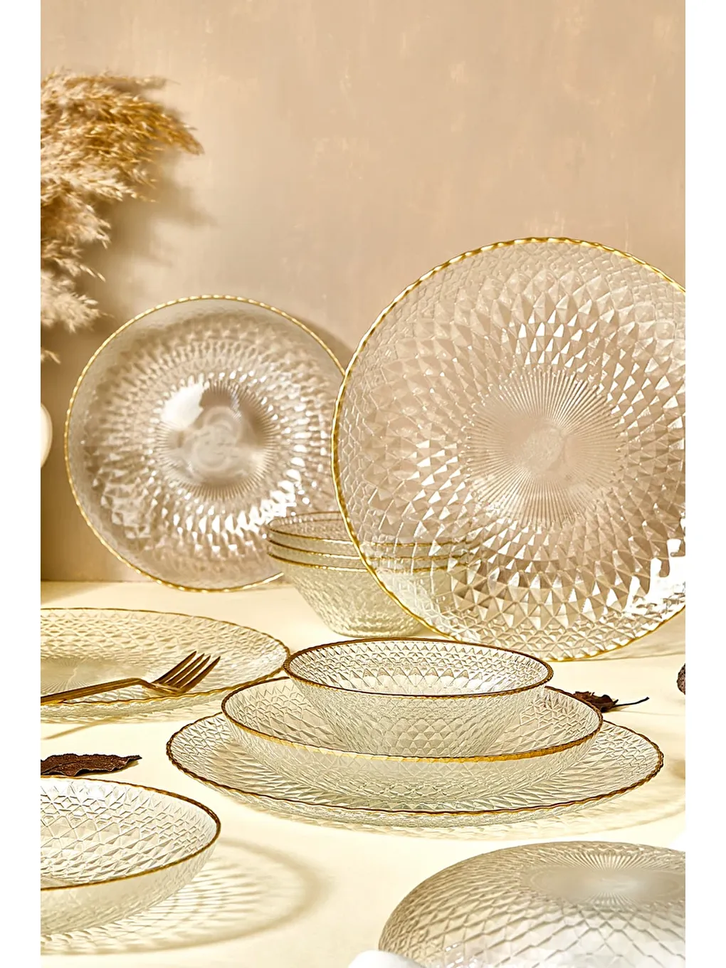 Renksiz Fugi 18 Parça Yemek Takımı - 6 Kişilik-2