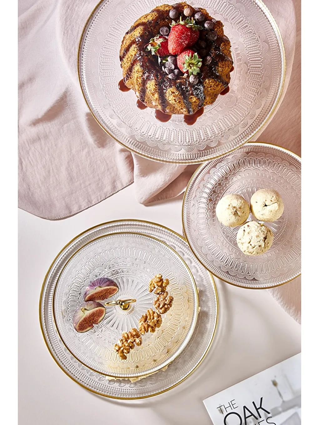 Renksiz Serenity 5 Parça Pasta/Kek/Tatlı Sunum Standı Seti-2