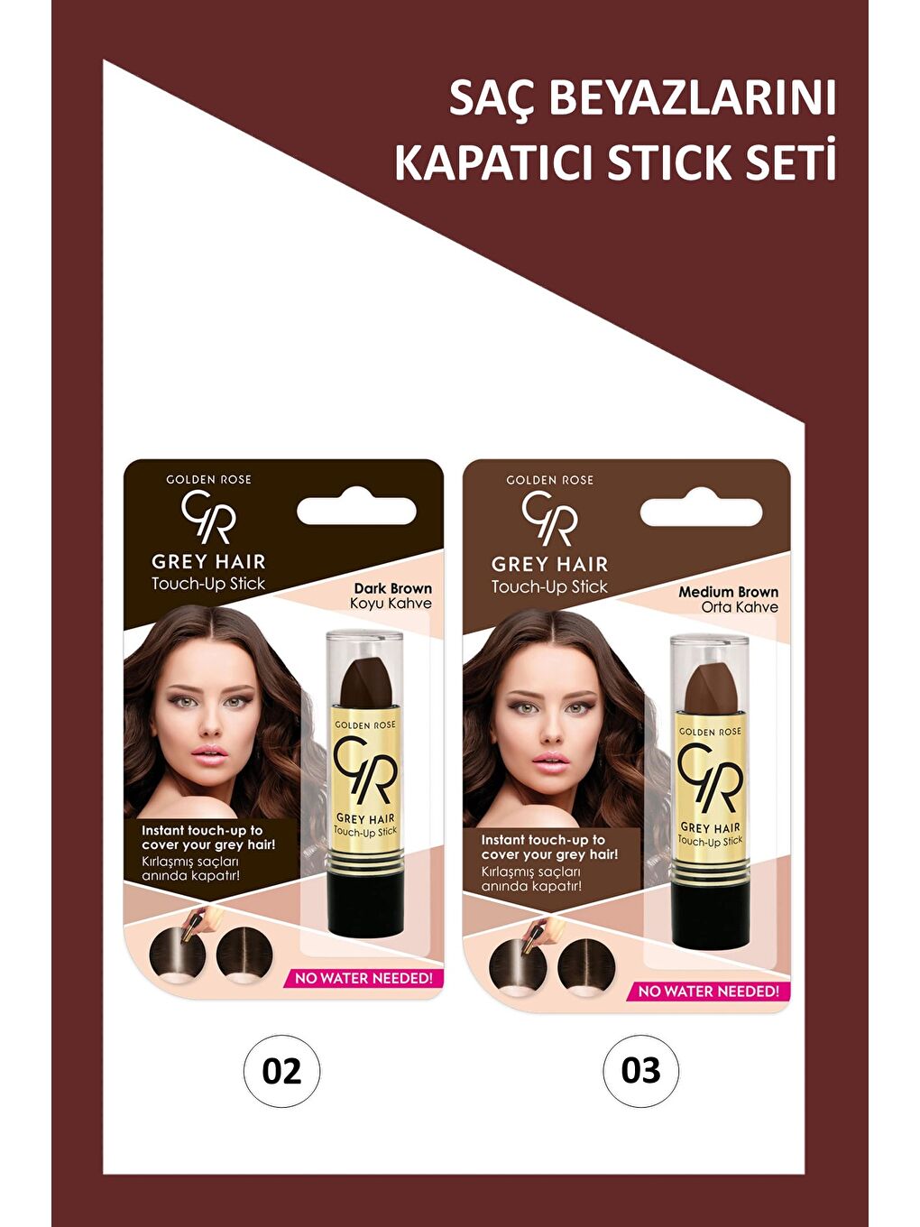 Grey Hair No:02-03 Saç Beyazlarını Kapatıcı Stick