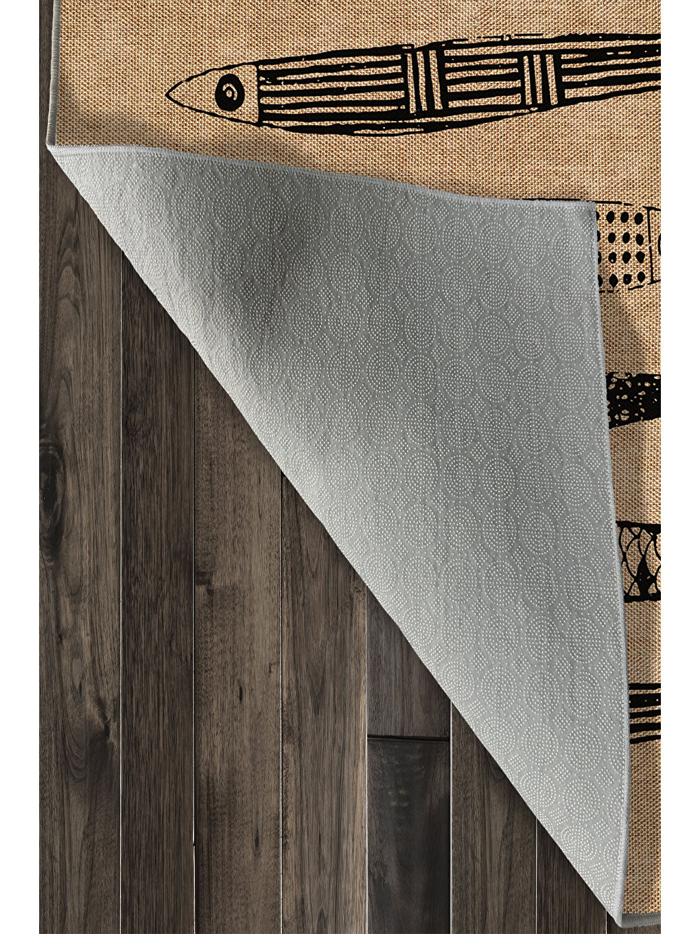 Kahverengi Dekoratif Özel Tasarım Yıkanabilir İnce Kaymaz Tabanlı Modern Halı KECE FR40-4