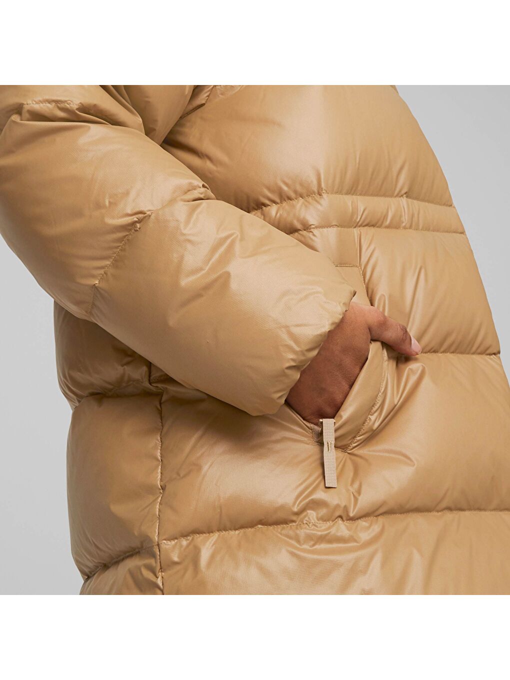 Ekru Kadın Style Kapüşonlu Kuş/Kaz Tüyü Mont-1