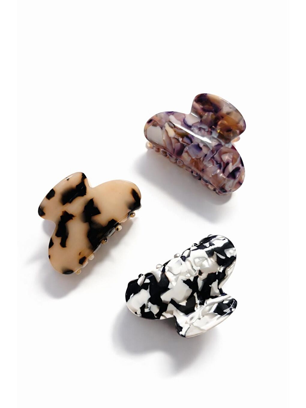 Karışık 3 Adet 5 cm Kemik Mandal Toka-1