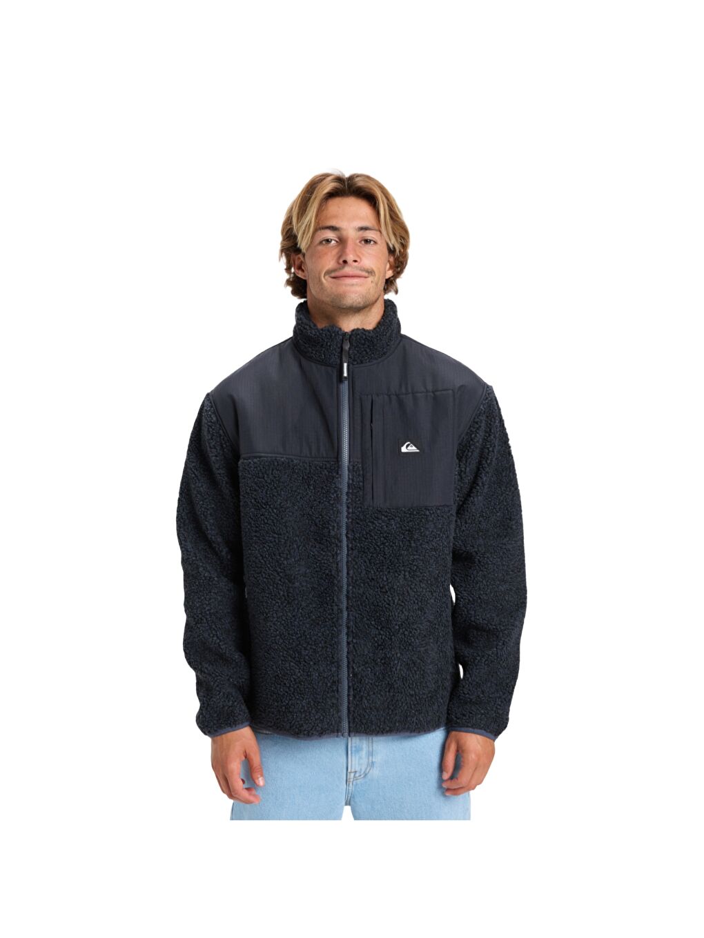 Shallow Water Fz Erkek Siyah Polar Fermuarlı Sweatshirt