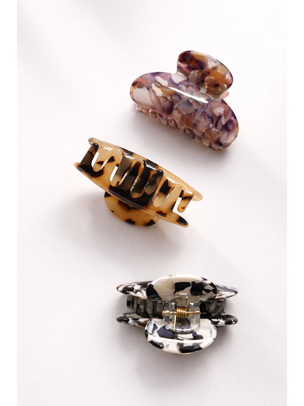 Karışık 3 Adet 5 cm Kemik Mandal Toka-2