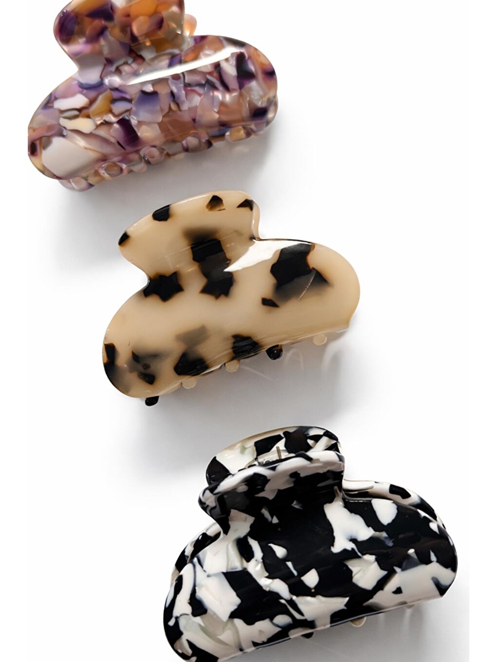 Karışık 3 Adet 5 cm Kemik Mandal Toka-3