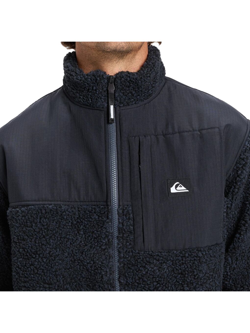 Shallow Water Fz Erkek Siyah Polar Fermuarlı Sweatshirt-2