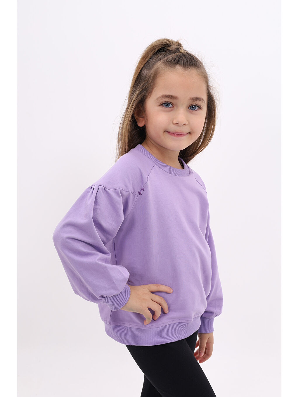 Lila Kız Çocuk Sweatshirt-1