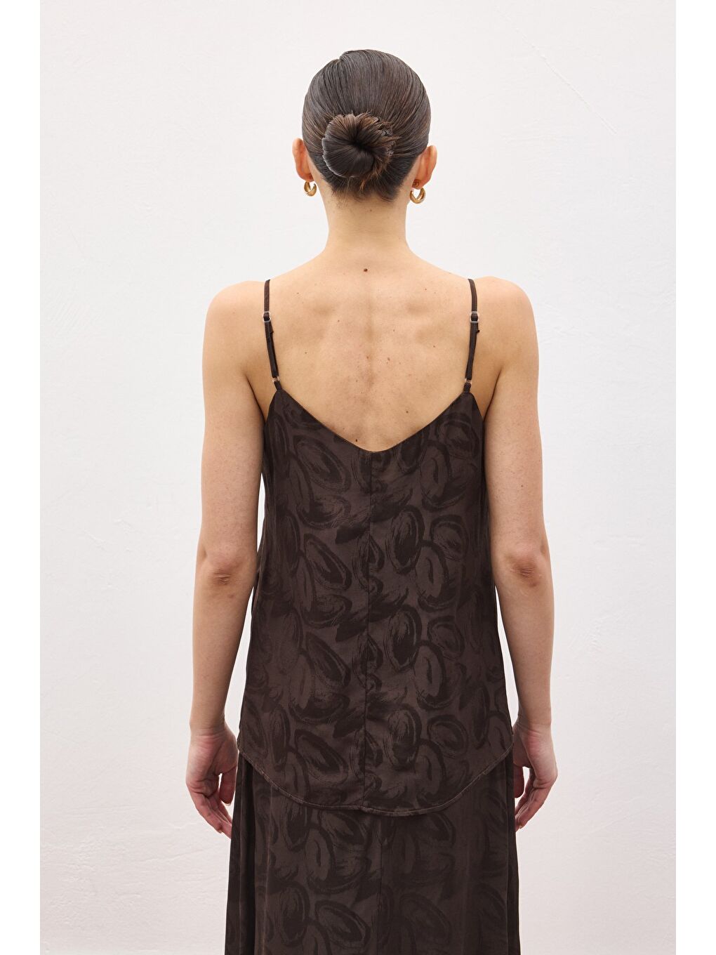 Kahverengi Lior Askılı Bluz - Kahve-6