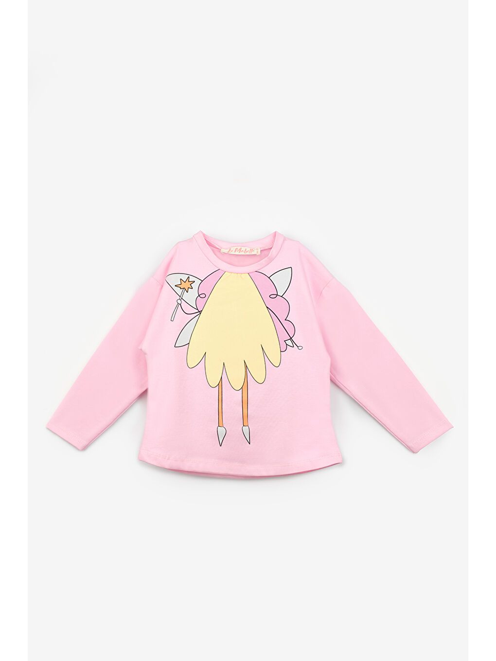 Pembe Peri Kızı Baskılı Kız Çocuk Tişört-3