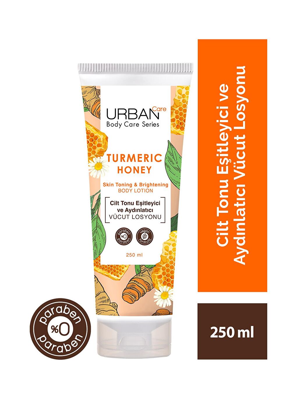 Urban Care Turmeric Honey Cilt Tonu Esitleyici ve Aydınlatıcı Vücut Losyonu 250 ml-vegan