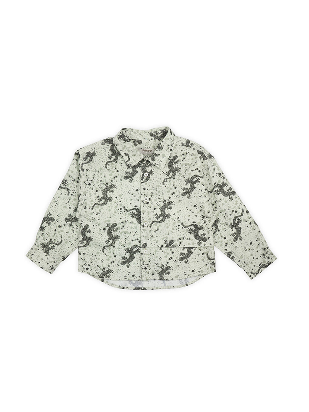 Erkek Çocuk Baskılı Gömlek Yeşil-3