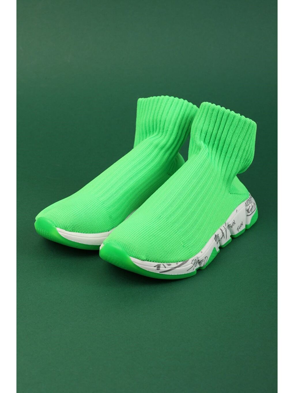 Derby Çorap Ayakkabı Yeşil-3