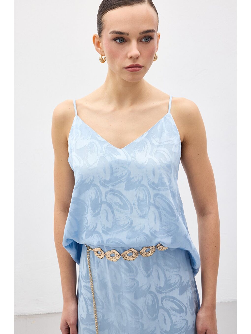 Lior Askılı Bluz - Bebe Mavi-1