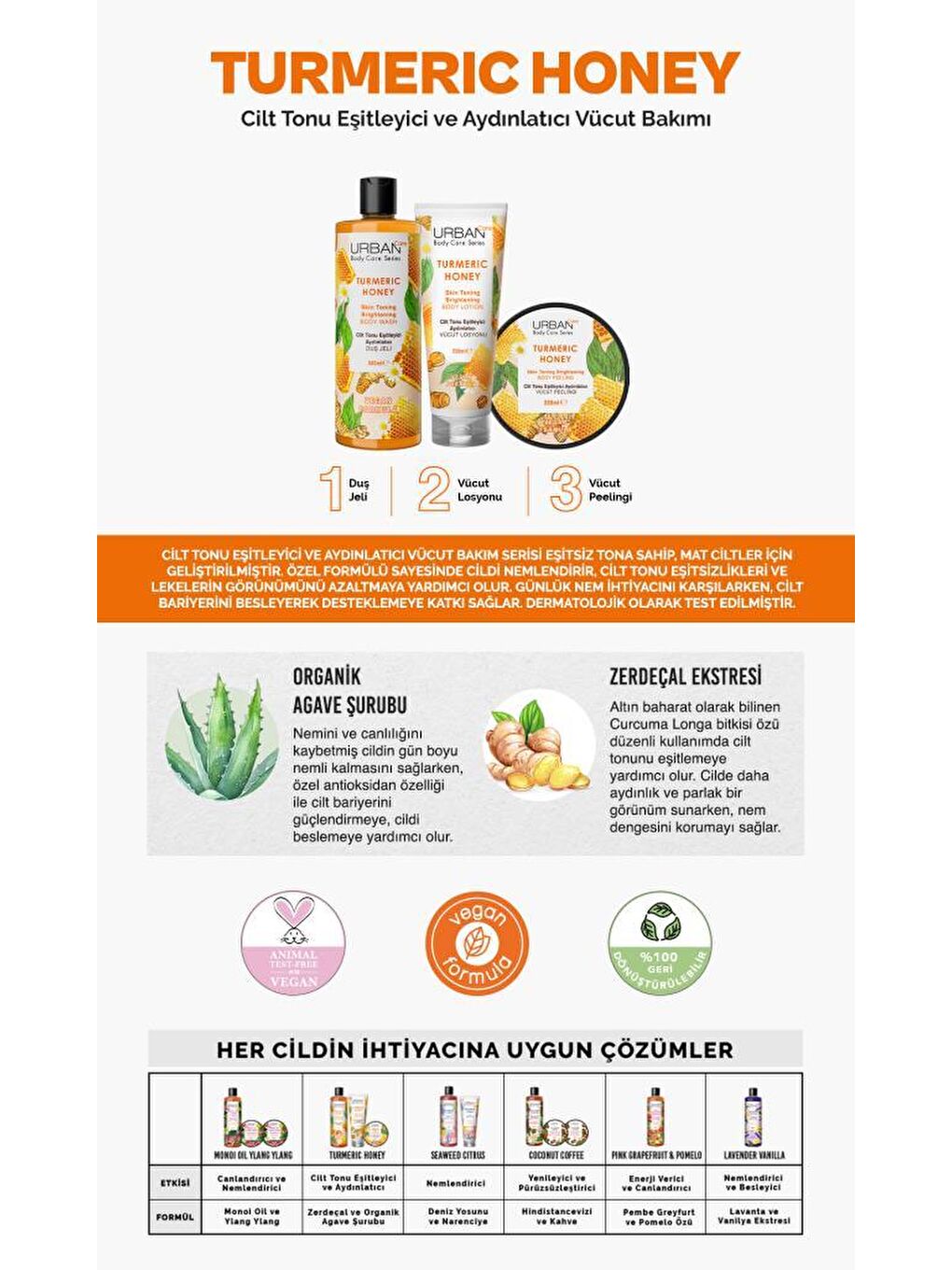 Urban Care Turmeric Honey Cilt Tonu Esitleyici ve Aydınlatıcı Vücut Losyonu 250 ml-vegan - 3