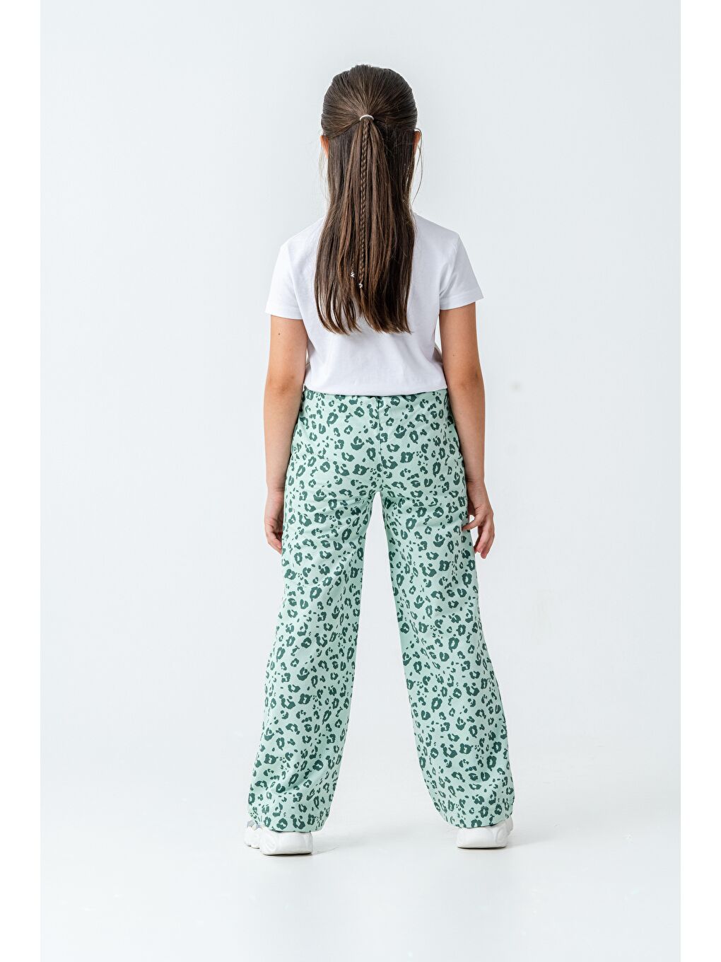 Yeşil Tüm Alan Baskılı Kız Çocuk Eşofman Altı-3