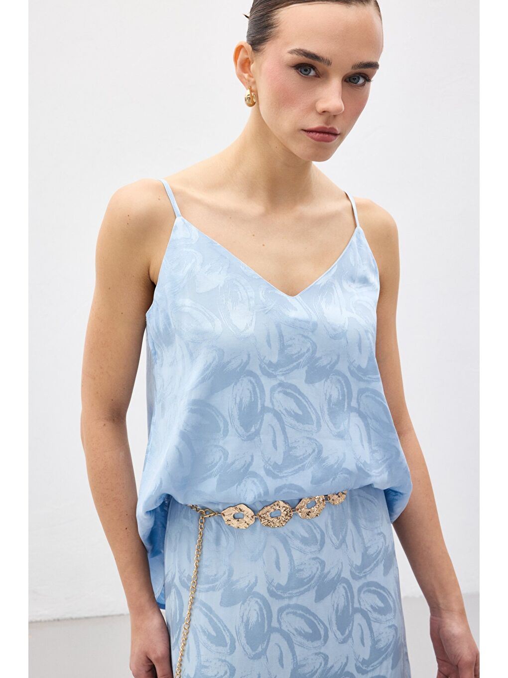 Lior Askılı Bluz - Bebe Mavi-2