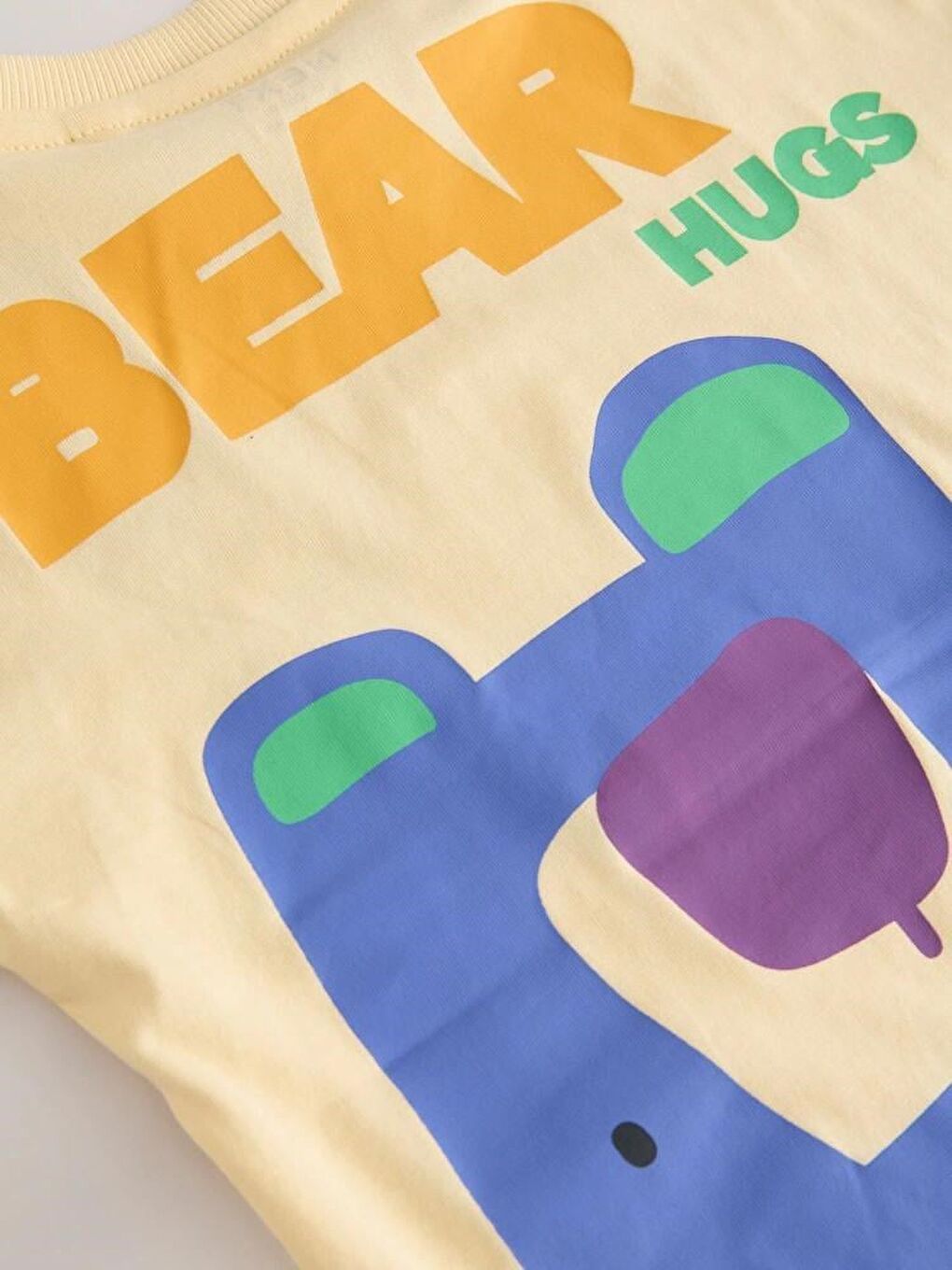 Karışık Erkek Çocuk Pamuklu Sarı Ayı Baskılı T-Shirt Ve Çizgili Şort Takım - Yazlık-3