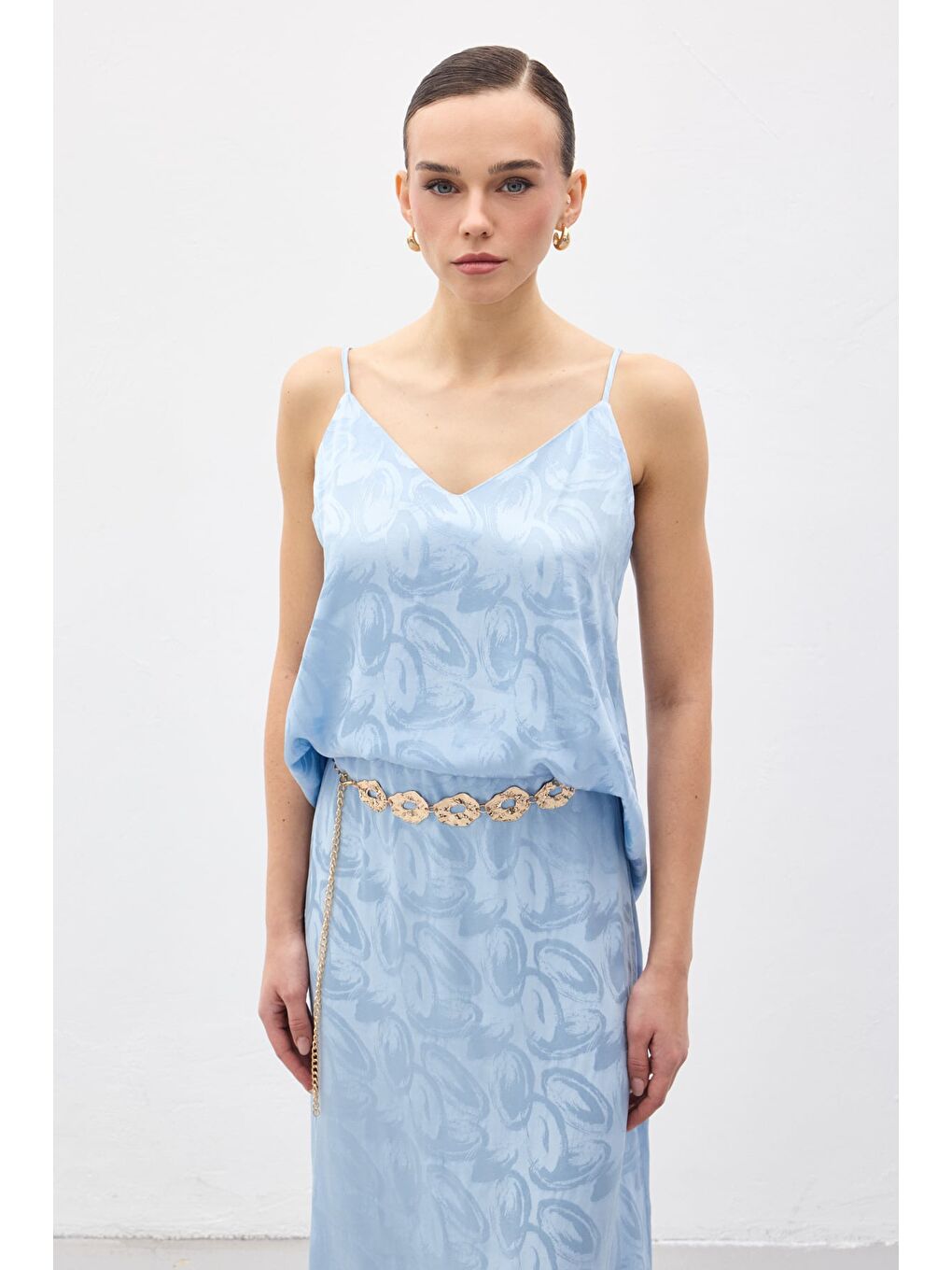 Lior Askılı Bluz - Bebe Mavi-3