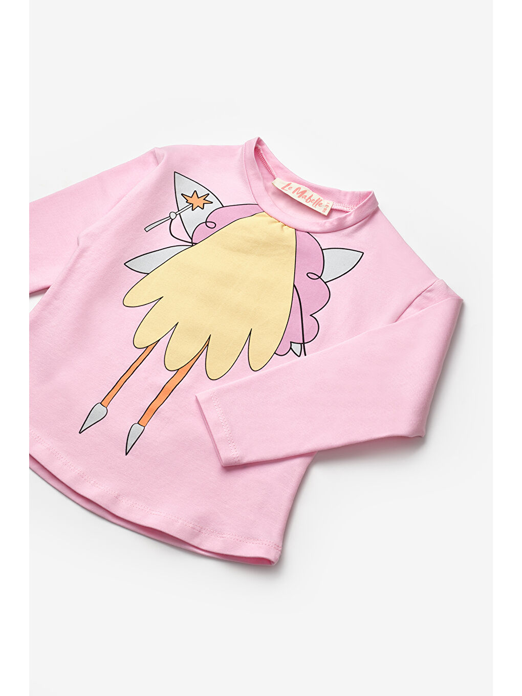 Pembe Peri Kızı Baskılı Kız Çocuk Tişört-5