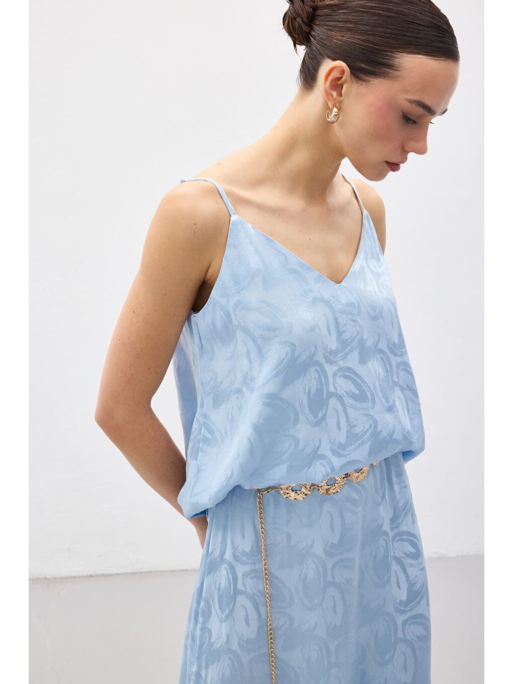 Lior Askılı Bluz - Bebe Mavi-5