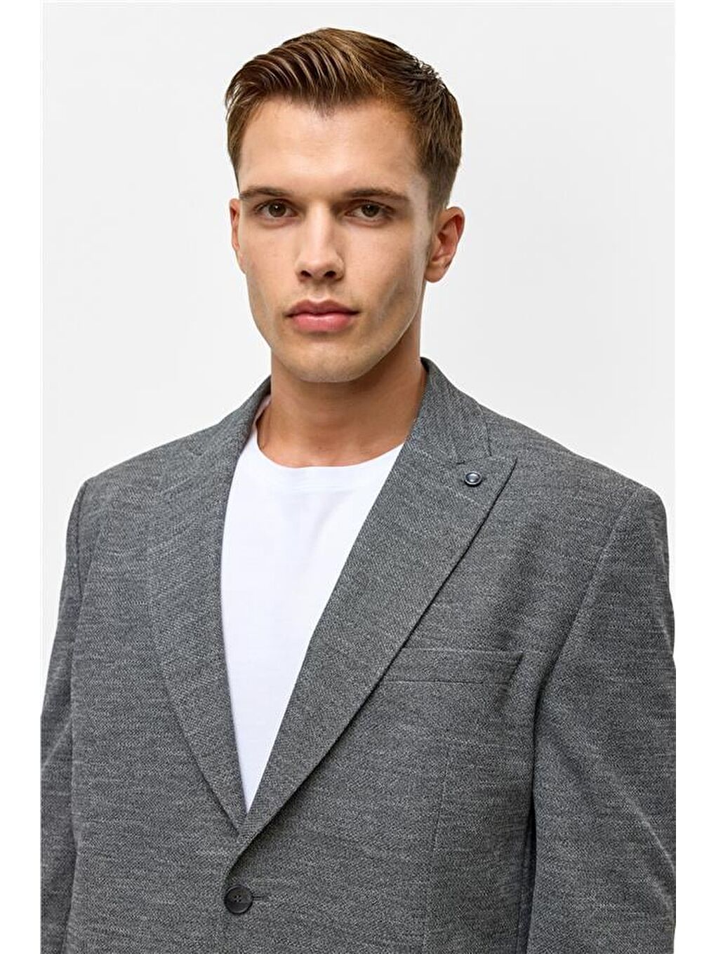 Antrasit Regular Desenli Mono Yaka 6 Drop Ceket-5