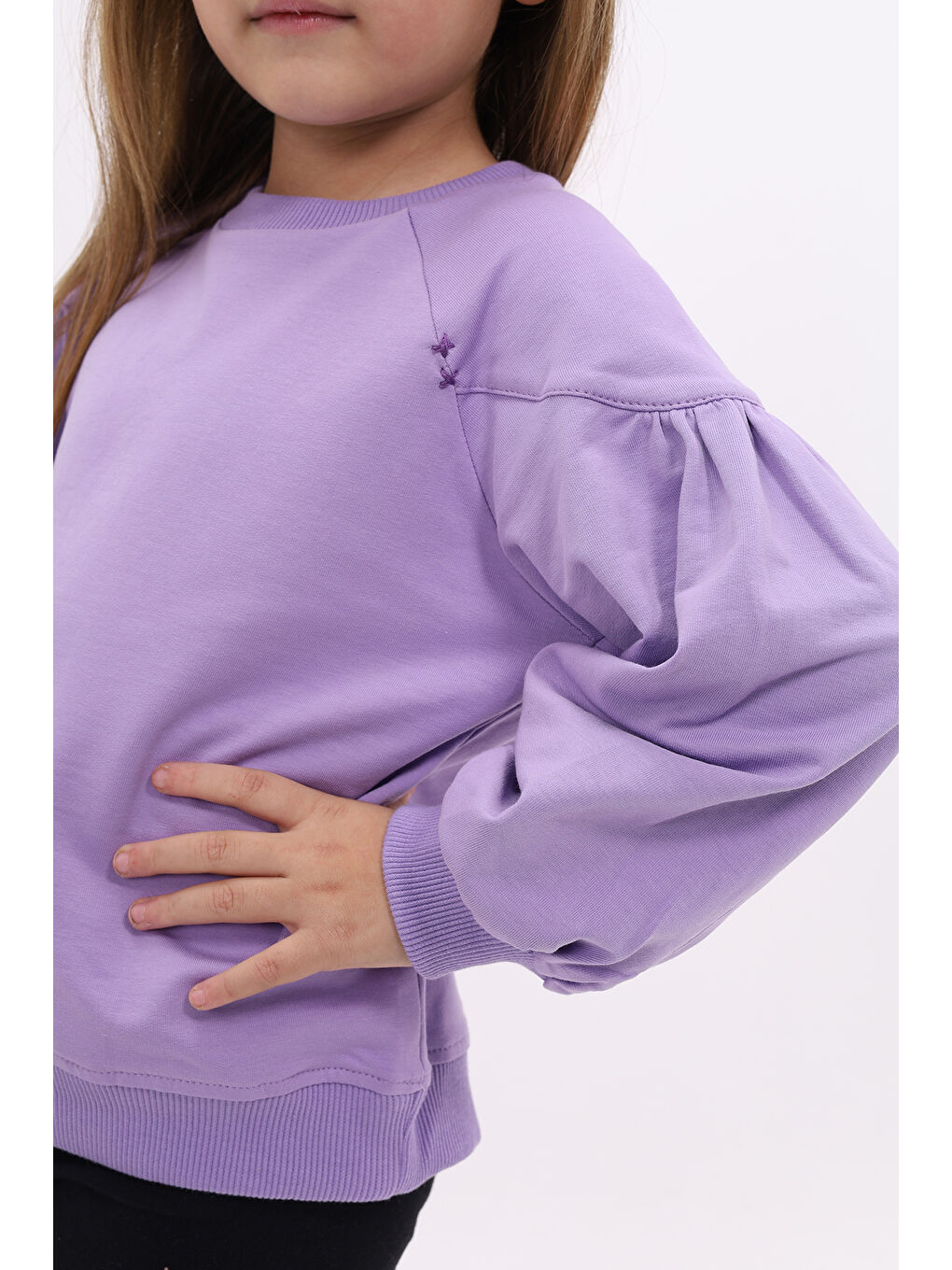 Lila Kız Çocuk Sweatshirt-3