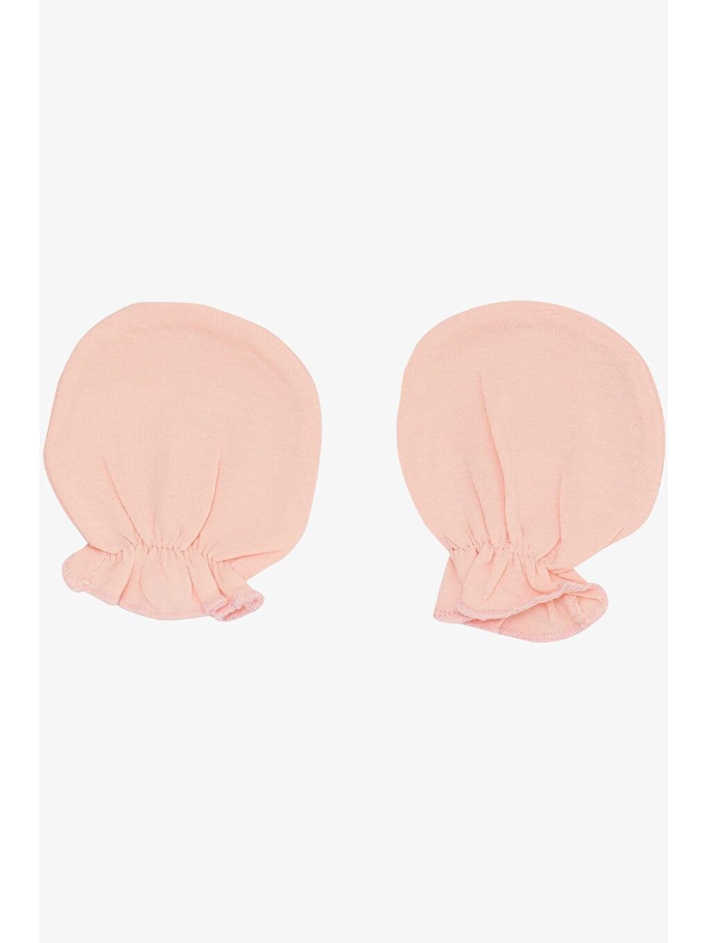 Pembe Yenidoğan Bebek Eldiveni Basic Standart Somon (7 X 9 Cm)-1