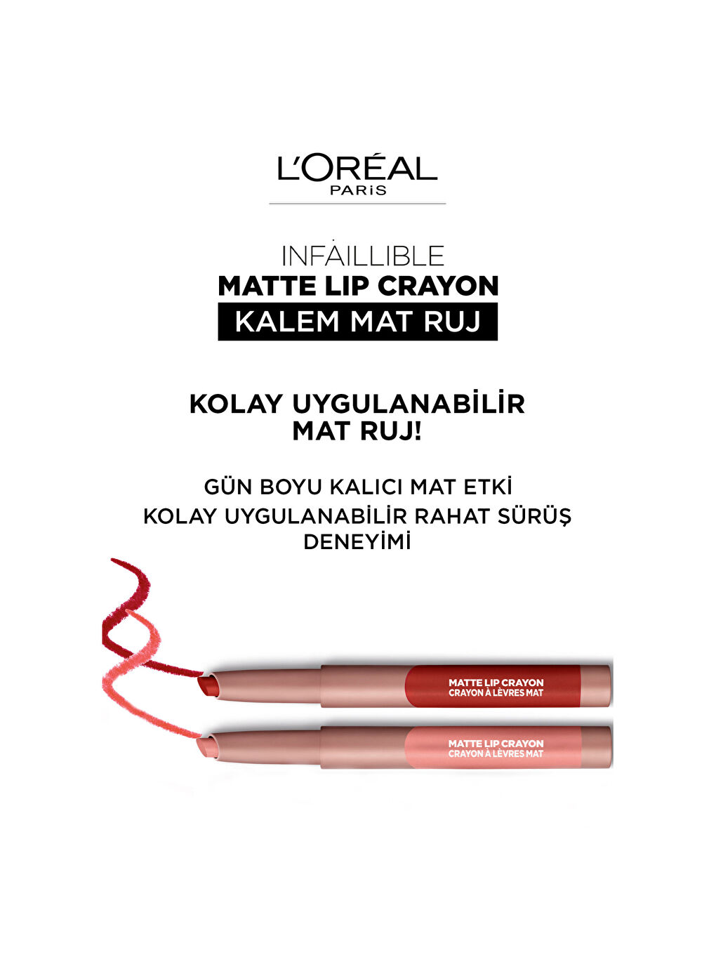 Infaillible Matte Lip Crayon Kalem Mat Ruj - 103 Maple Dream-5