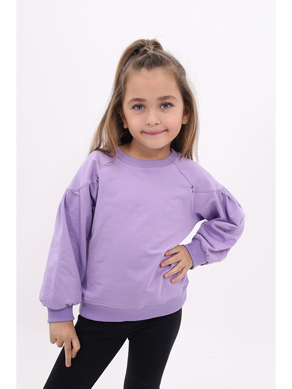 Lila Kız Çocuk Sweatshirt-4