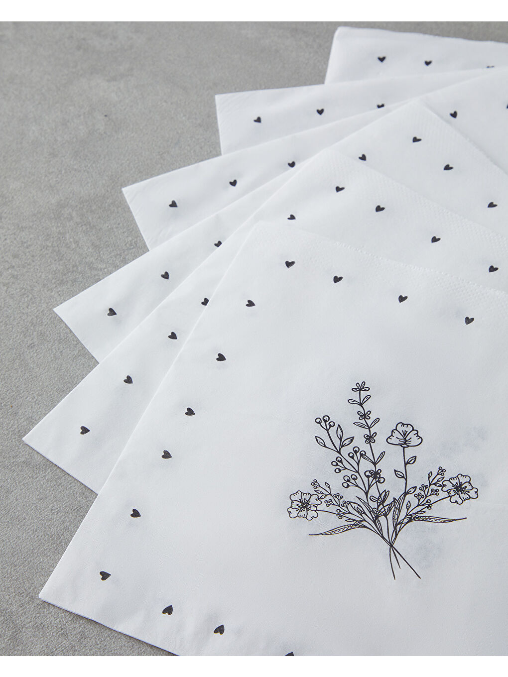 Meadlyn Kağıt 20'li Kağıt Peçete 33x33 cm Siyah - Beyaz-1