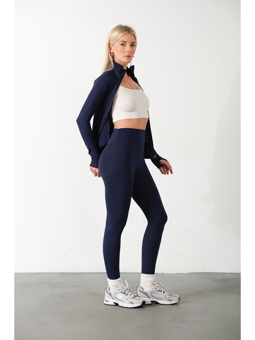 Lacivert Water Proof Fermuar Çift Cepli Light warm running ceketi Eşofman üstü-7