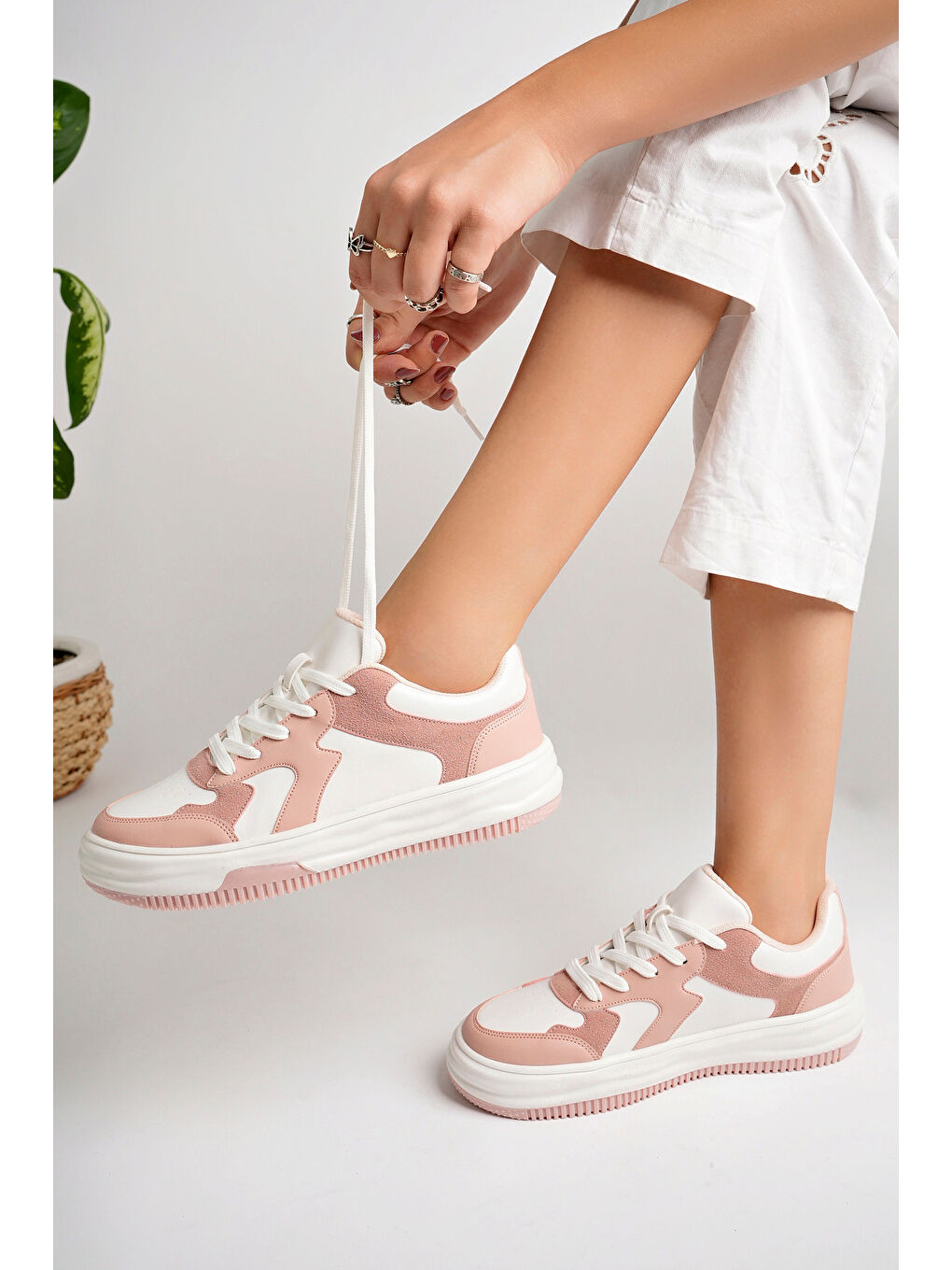 Pembe Kadın Günlük Ayakkabı-4