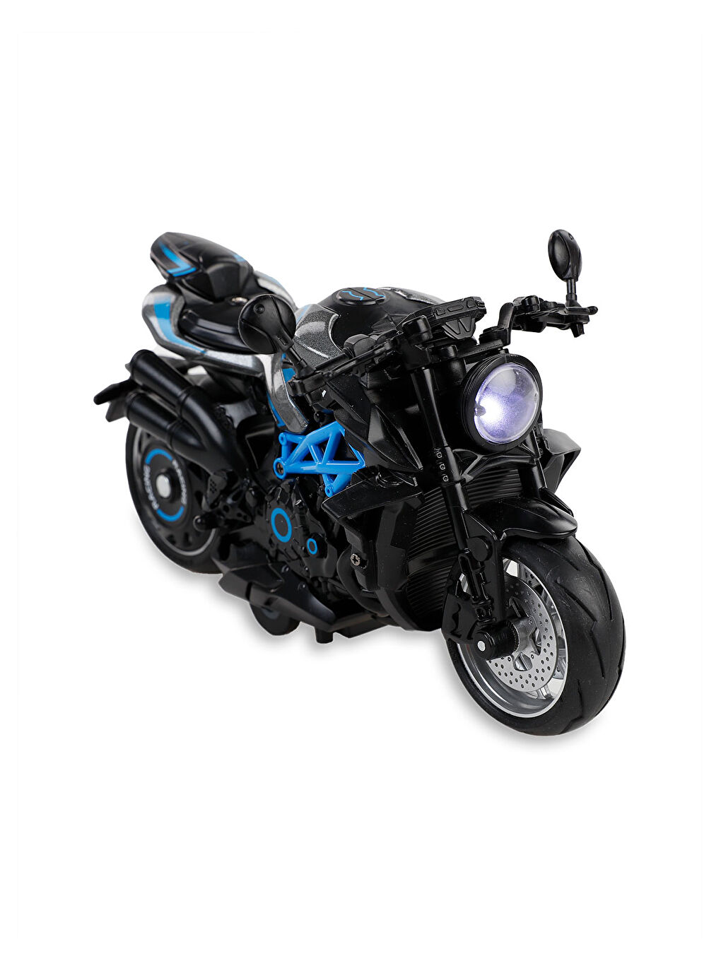 Işıklı ve Müzlikli Sürtmeli Motorsiklet Mavi-1