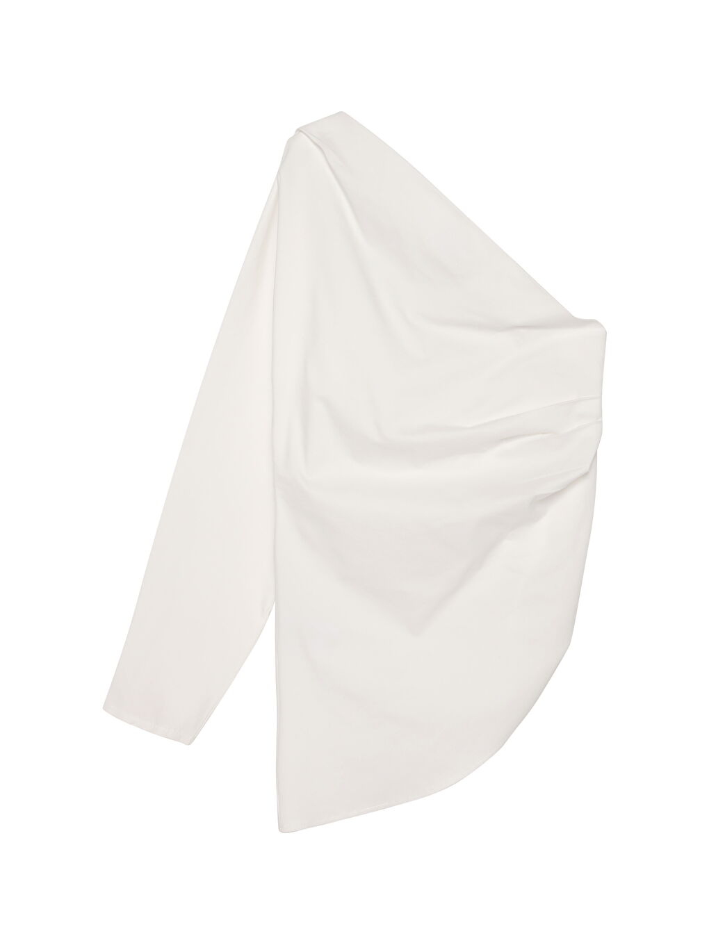 QUZU Drape Detaylı Tek Omuz Bluz Ekru