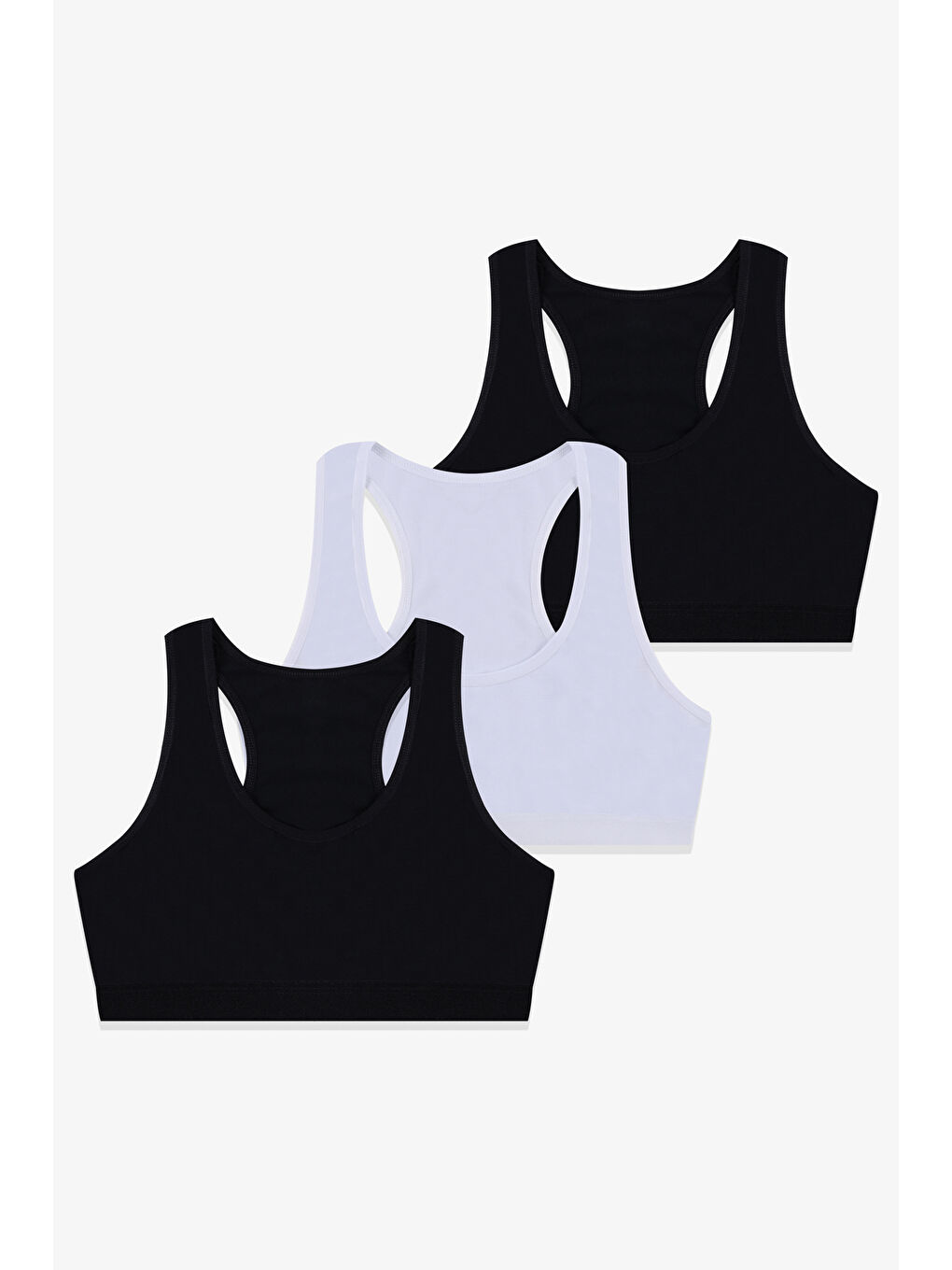 Siyah Kadın 3'lü Kalın Askılı Yarım Büstiyer