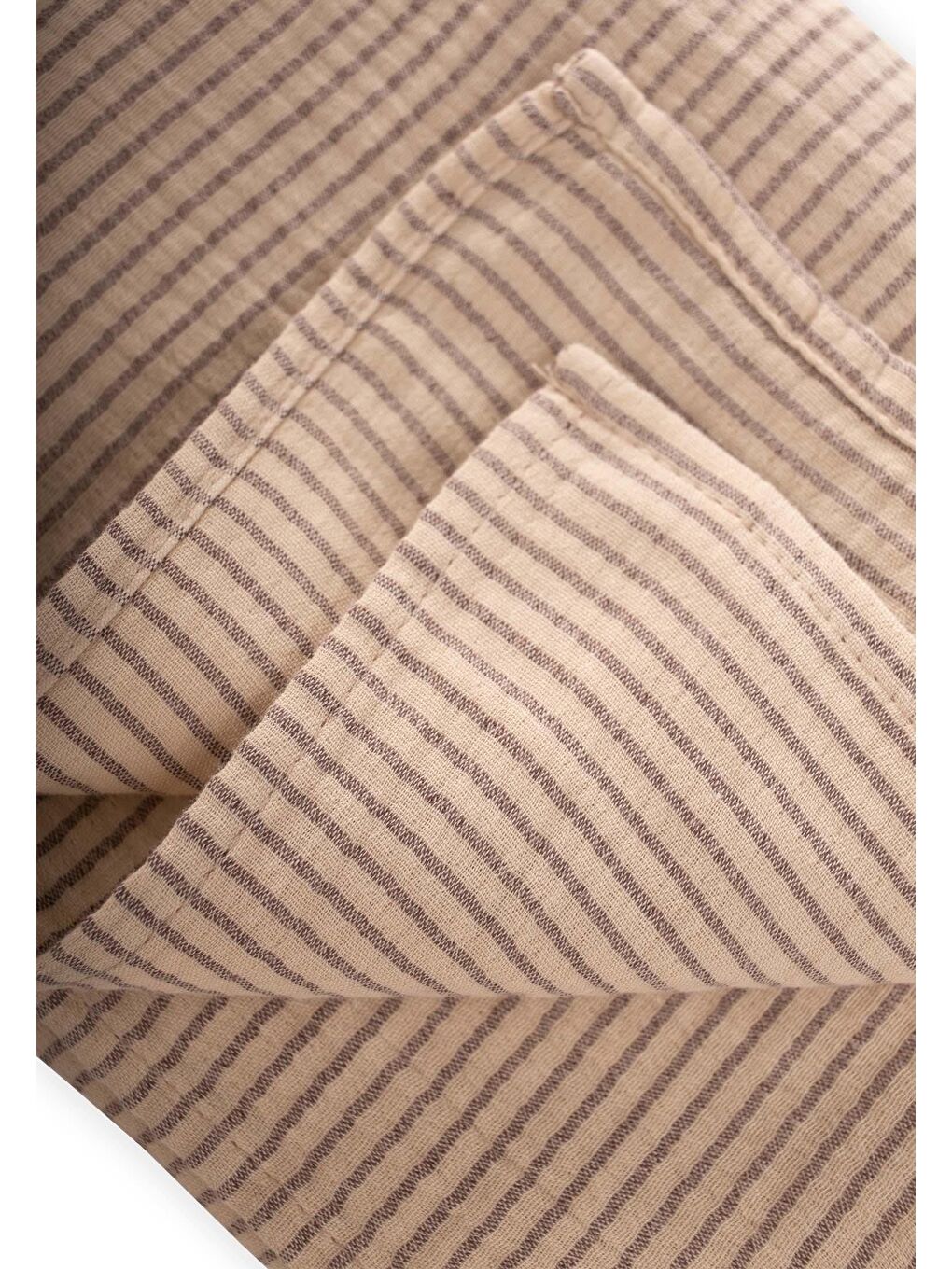 Naturel Battaniye 90X100cm Bej İnce Çizgili-2