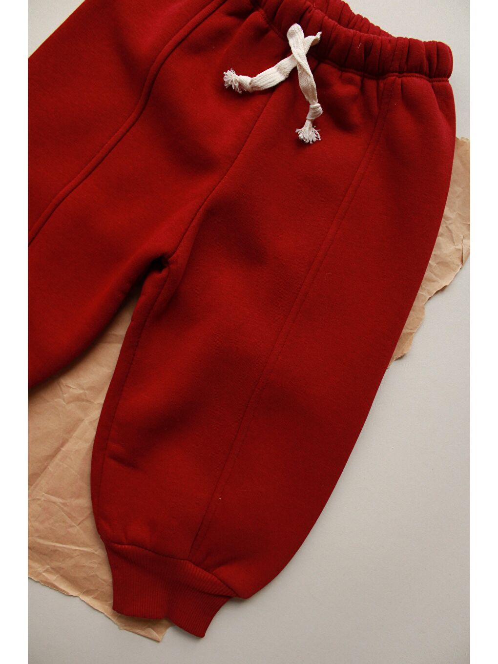 Bordo Polarlı Eşofman Altı-1