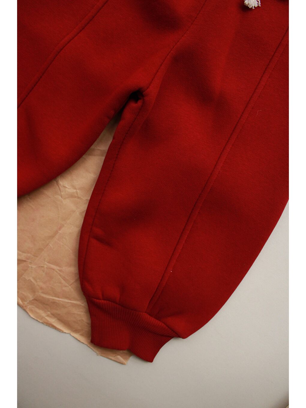 Bordo Polarlı Eşofman Altı-3